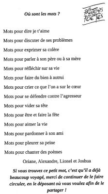 Où sont les mots ?